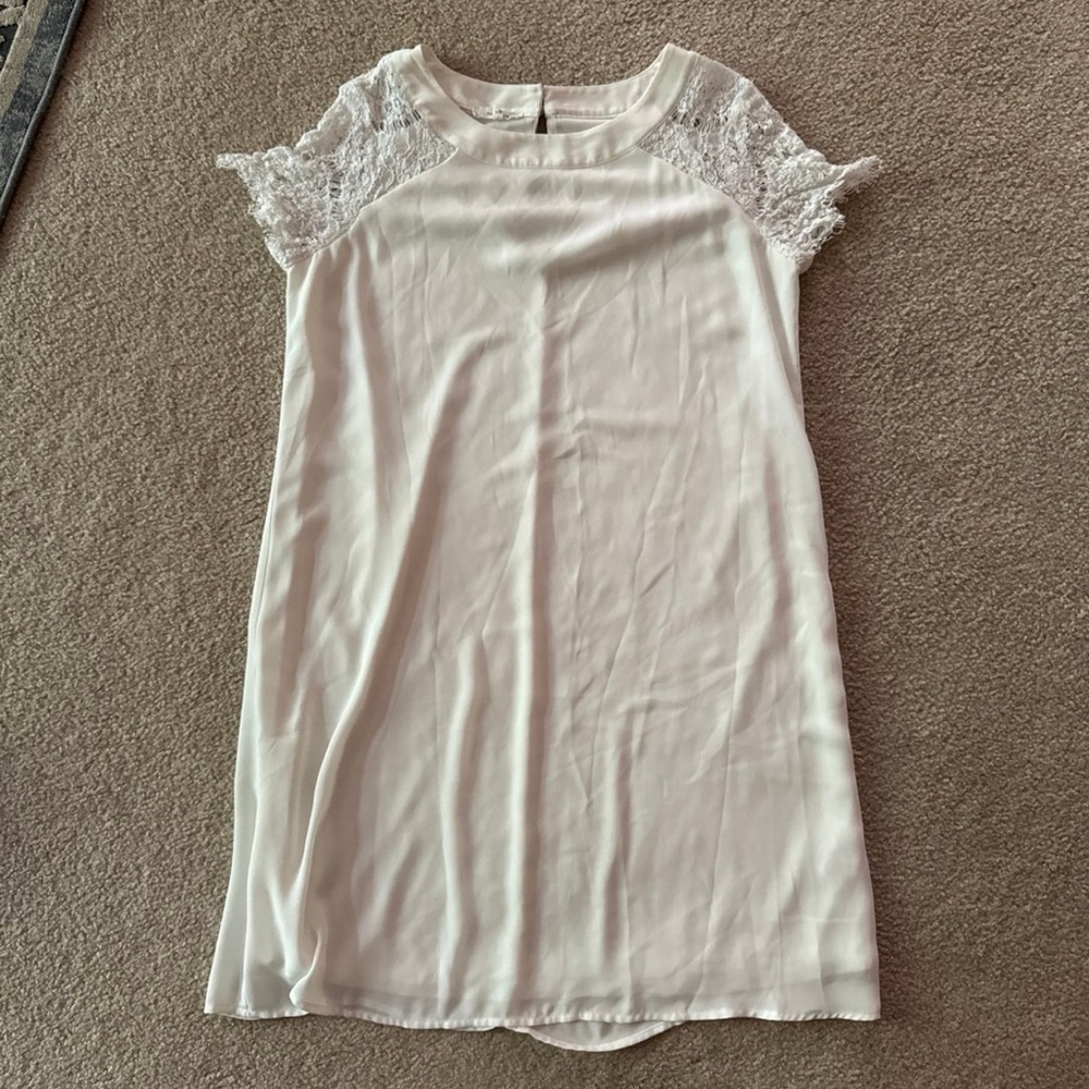 Maurices White Lace Sleeve Midi Dress